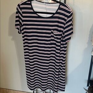 Striped Navy and White Dress